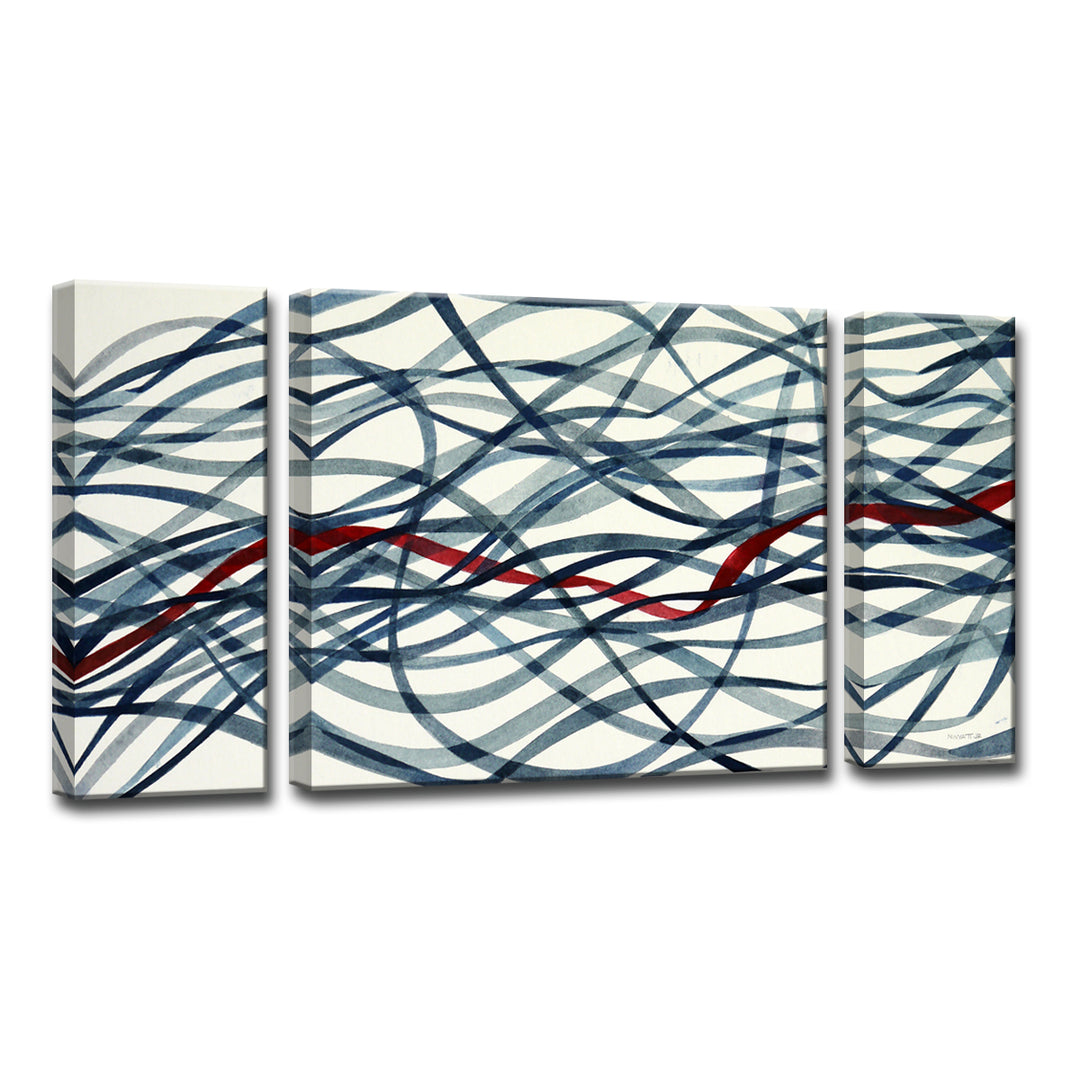 'Scarlett Ribbon' Wrapped Canvas Wall Art Set
