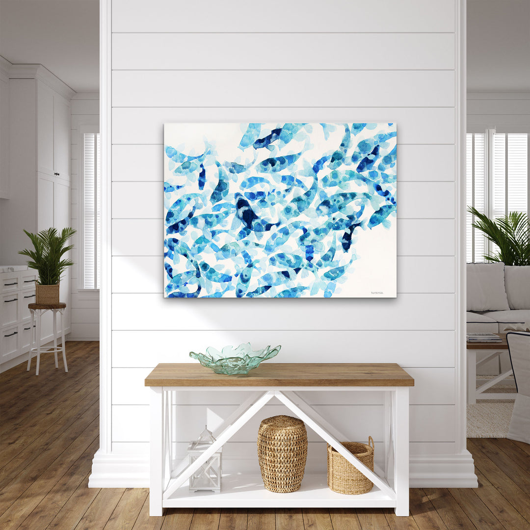 'Blue Koi' Wrapped Canvas Wall Art