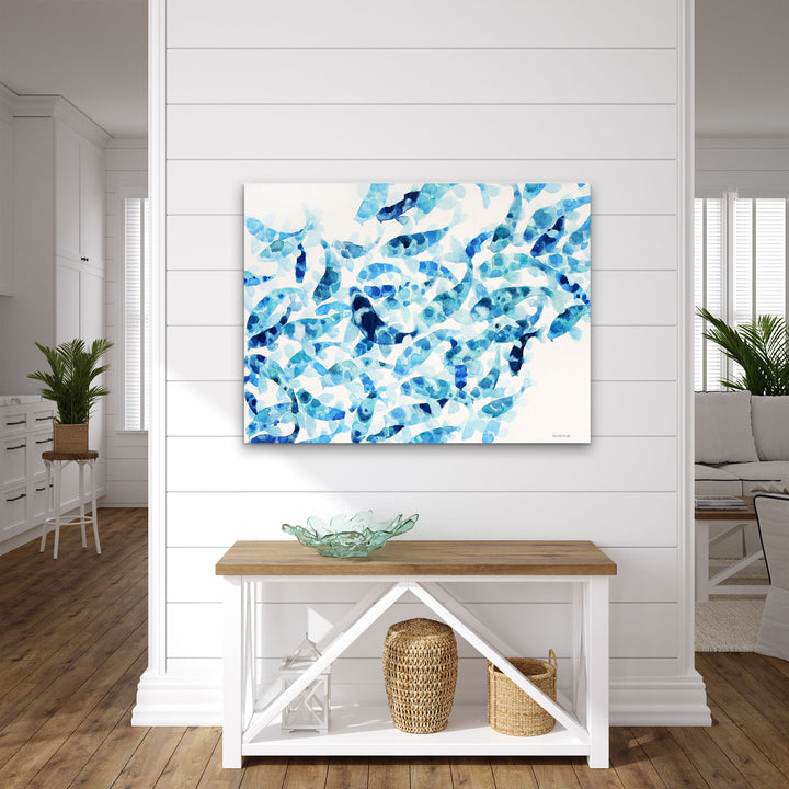 'Blue Koi' Wrapped Canvas Wall Art