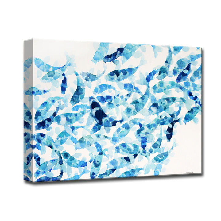 'Blue Koi' Wrapped Canvas Wall Art