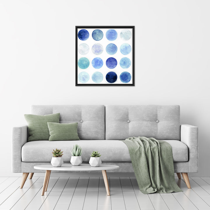 Blue Moons I Framed Canvas Wall Art