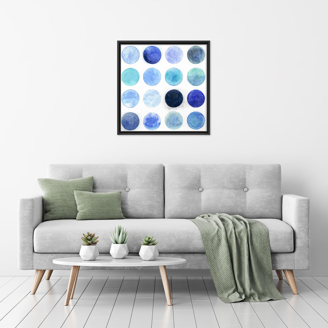Blue Moons II Framed Canvas Wall Art