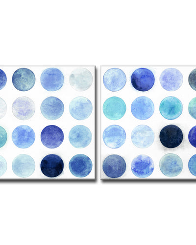 Blue Moons No. 1/2' Wrapped Canvas Wall Art Set