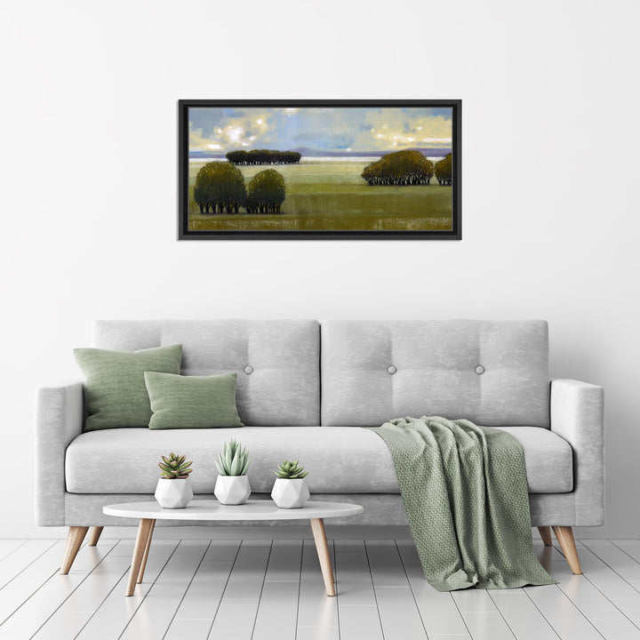 Nice Green I Framed Canvas Wall Art