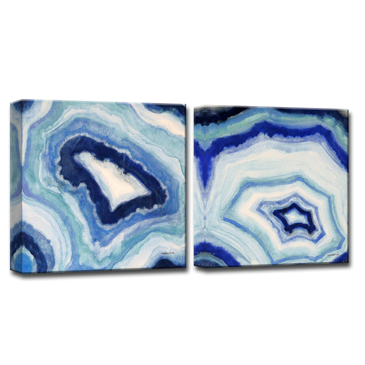 Ocean Geode I/II' 2 Piece Wrapped Canvas Wall Art Set