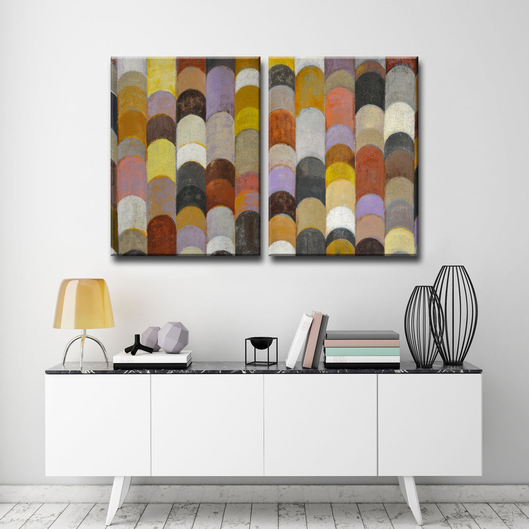 Banded I/II' 2 Piece Wrapped Canvas Wall Art Set