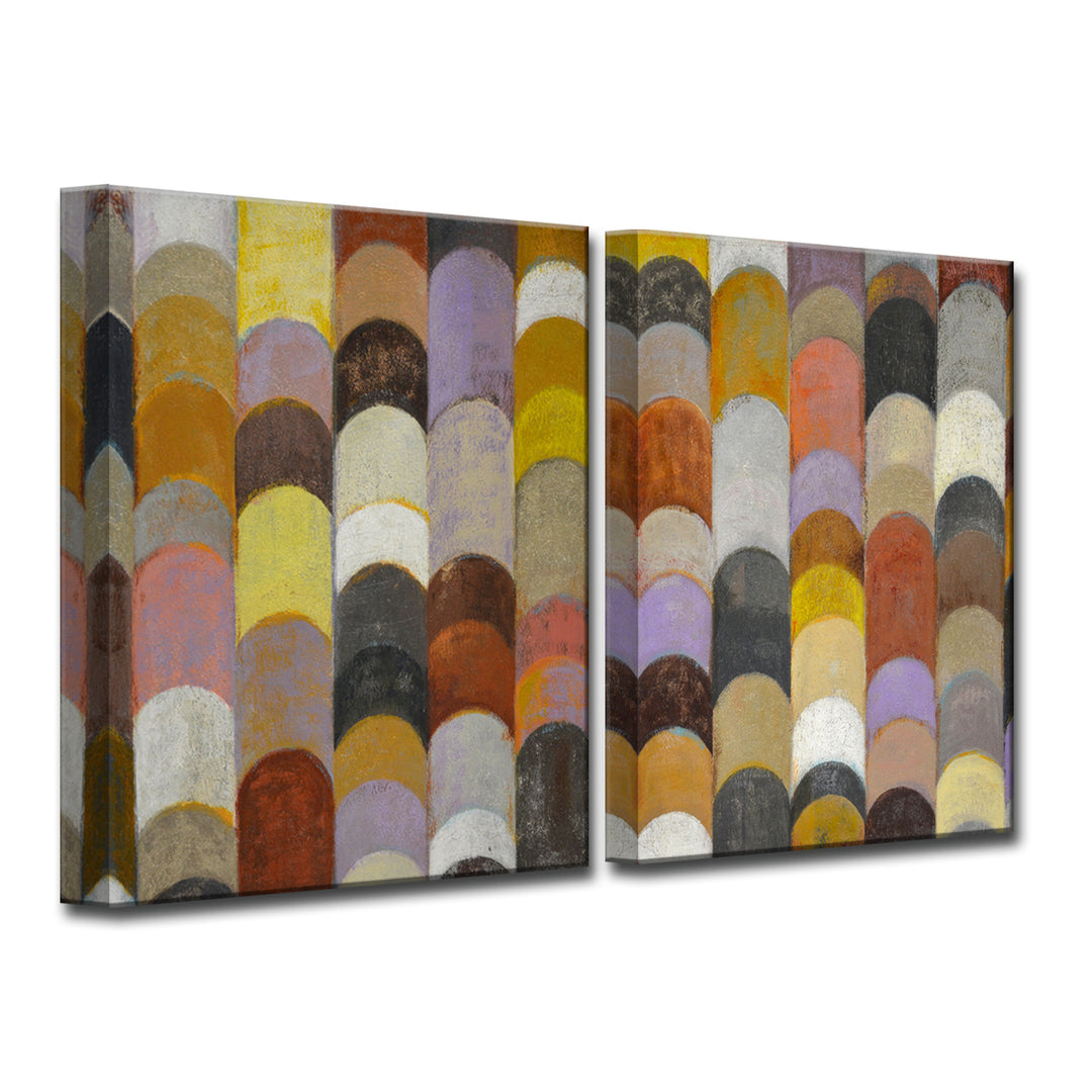 Banded I/II' 2 Piece Wrapped Canvas Wall Art Set