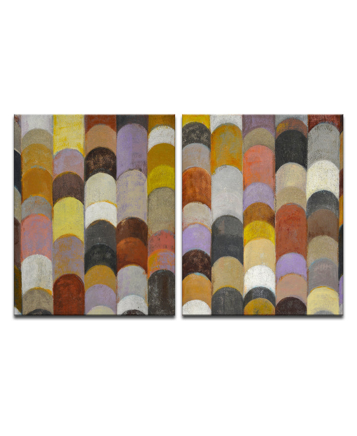 Banded I/II' 2 Piece Wrapped Canvas Wall Art Set