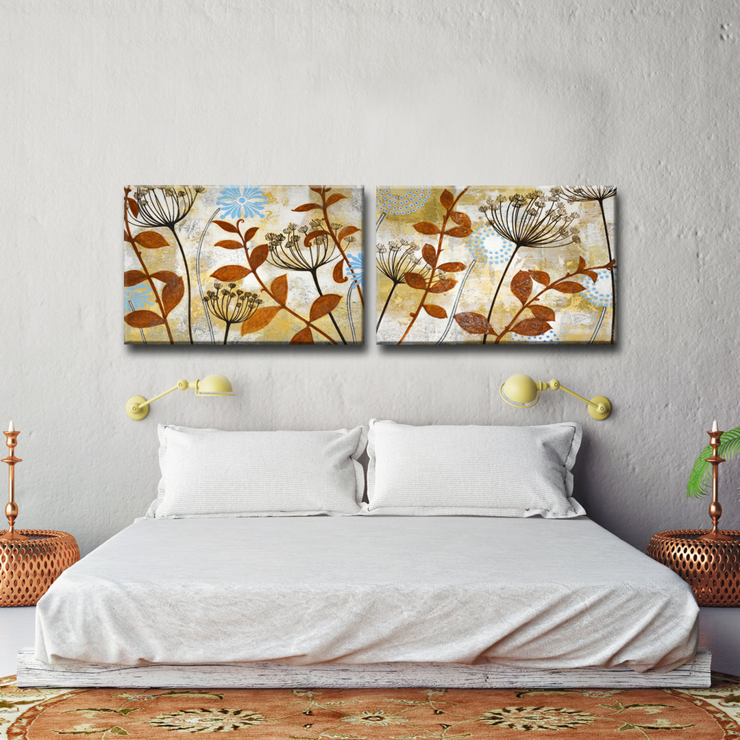 Meadow Melody I/II' 2 Piece Wrapped Canvas Wall Art Set