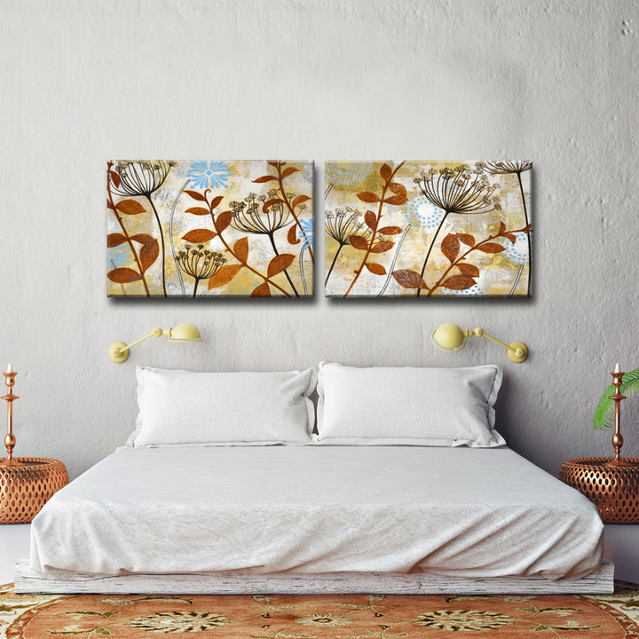 Meadow Melody I/II' 2 Piece Wrapped Canvas Wall Art Set