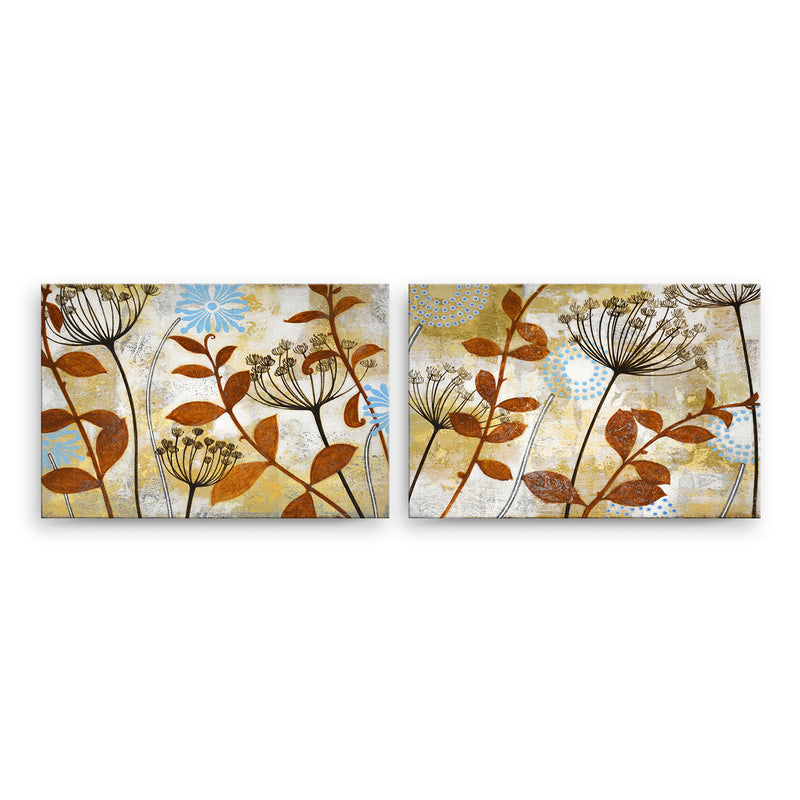 'Meadow Melody I/II' 2 Piece Wrapped Canvas Wall Art Set