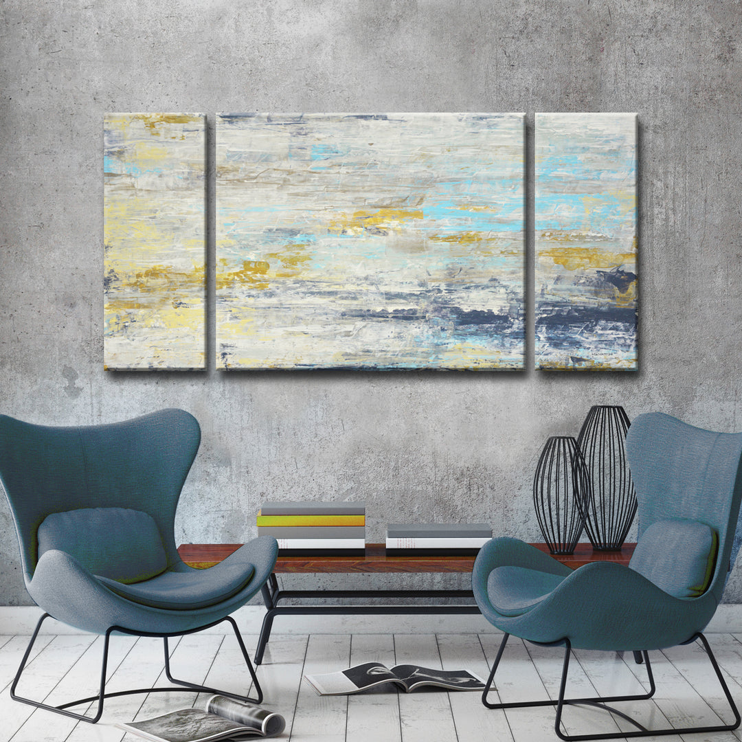 'Surf and Sound  I/II/III' 3 Piece Wrapped Canvas Wall Art Set