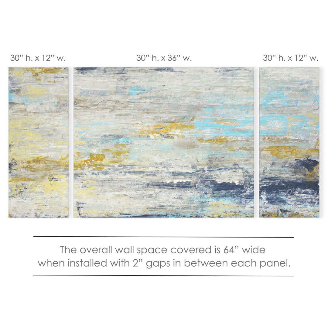 'Surf and Sound  I/II/III' 3 Piece Wrapped Canvas Wall Art Set