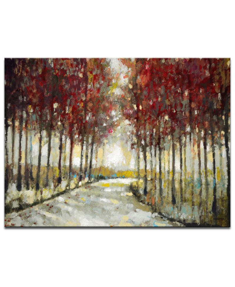 'Autumn Morning Drive' Wrapped Canvas Wall Art