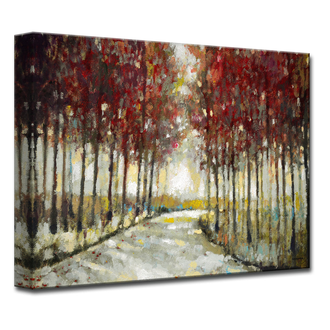 'Autumn Morning Drive' Wrapped Canvas Wall Art