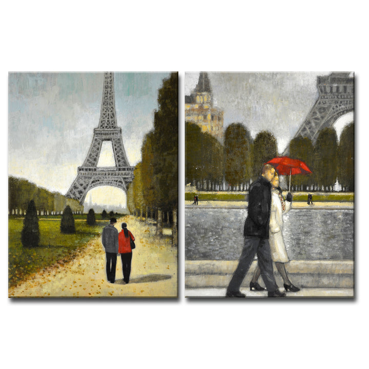 Romantic Stroll I/II' 2 Piece Wrapped Canvas Wall Art Set