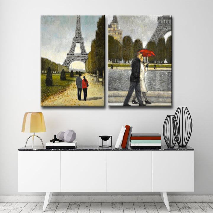 Romantic Stroll I/II' 2 Piece Wrapped Canvas Wall Art Set