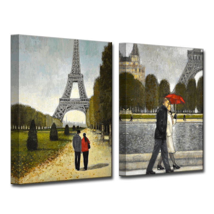 Romantic Stroll I/II' 2 Piece Wrapped Canvas Wall Art Set