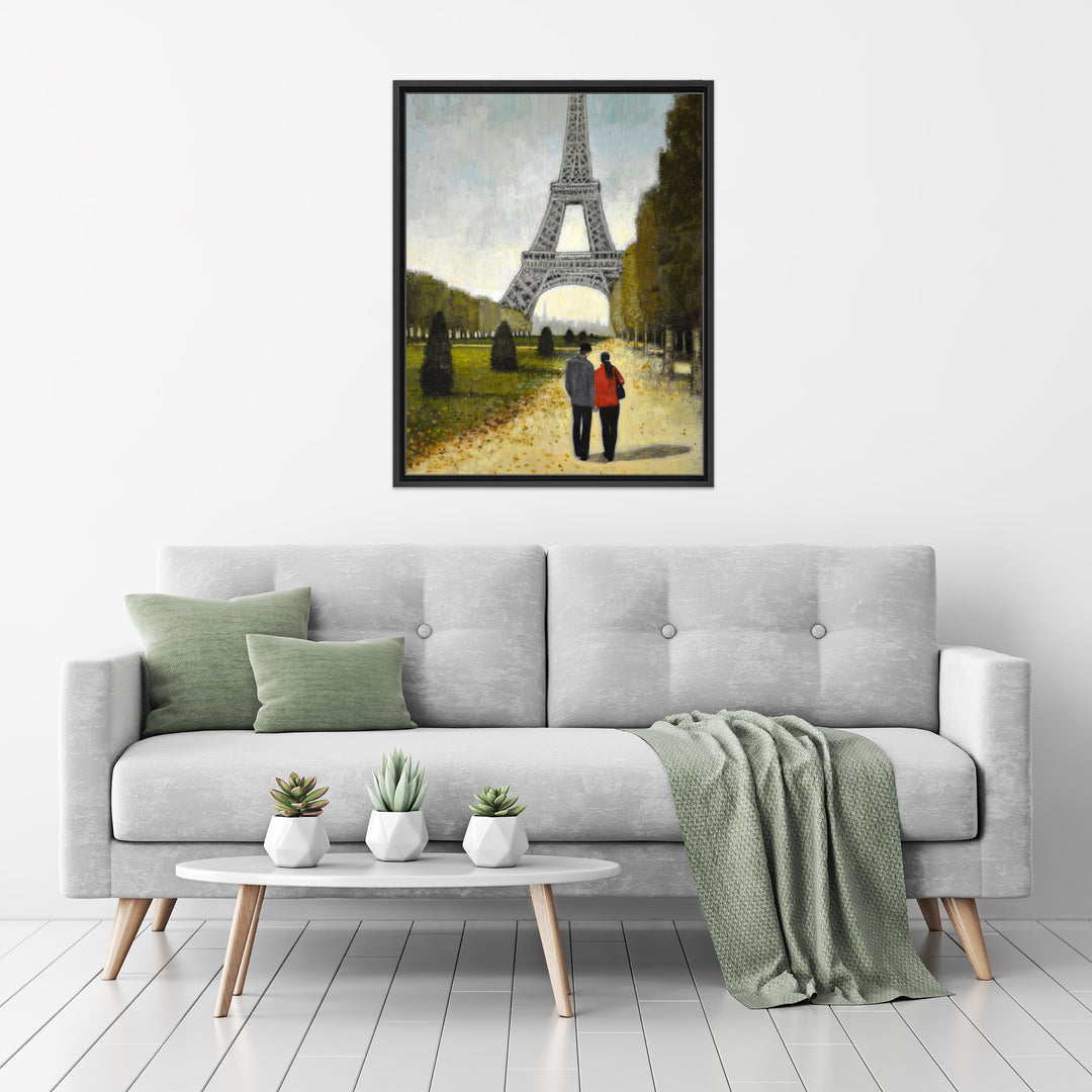Romantic Stroll I Framed Canvas Wall Art