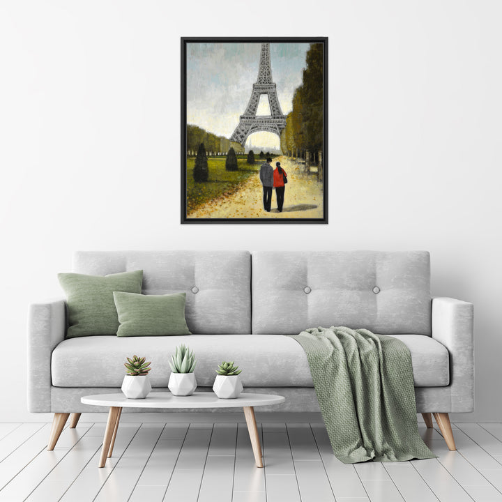 Romantic Stroll I Framed Canvas Wall Art