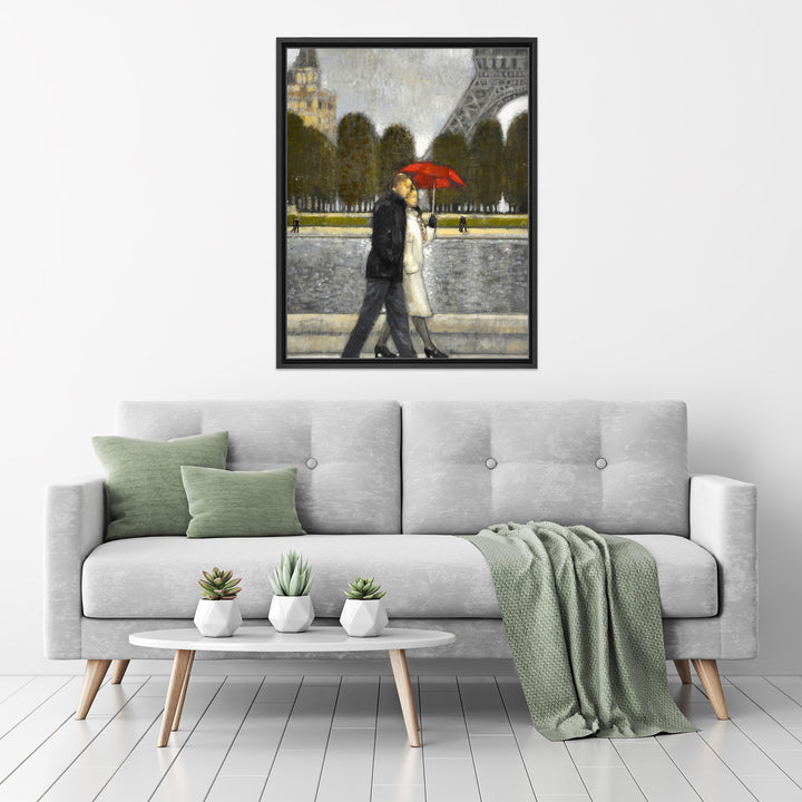 Romantic Stroll II Framed Canvas Wall Art