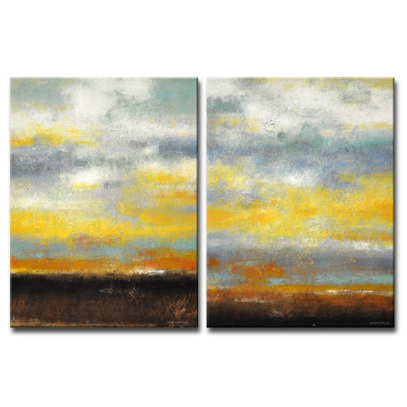 'Painted Sunset I/II' Wrapped Canvas Wall Art Set