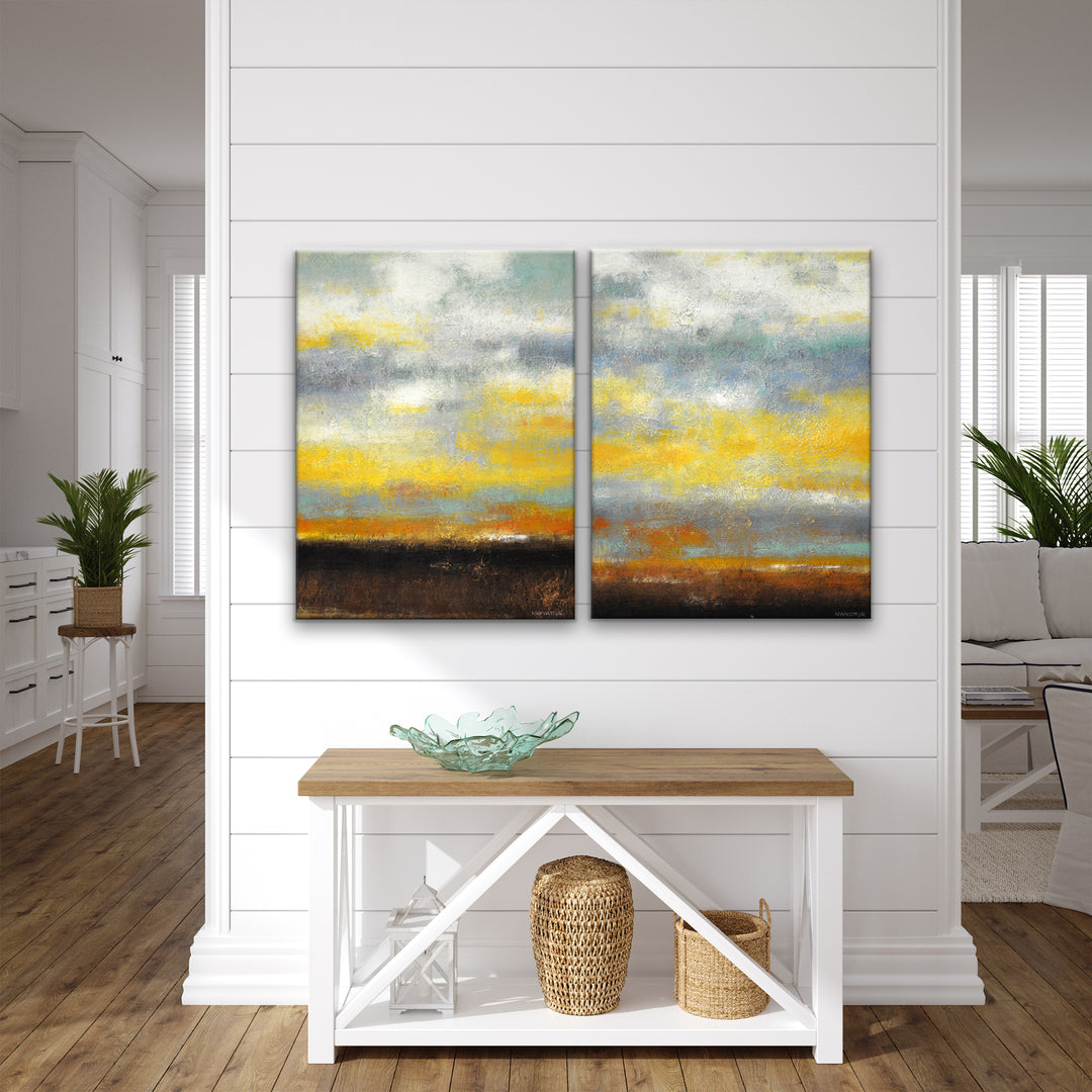 Painted Sunset I/II' Wrapped Canvas Wall Art Set