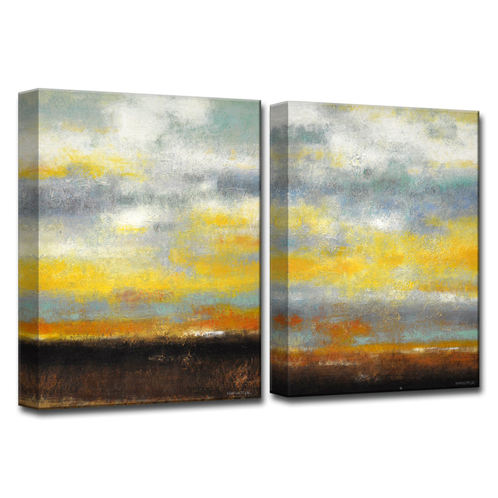 Painted Sunset I/II' Wrapped Canvas Wall Art Set