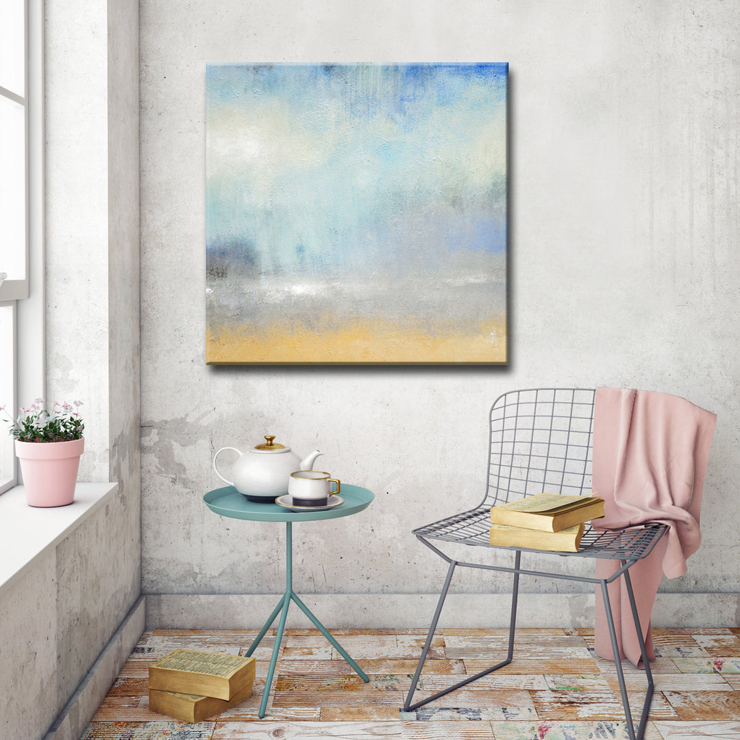 'Coastal Downpour B' Wrapped Canvas Wall Art