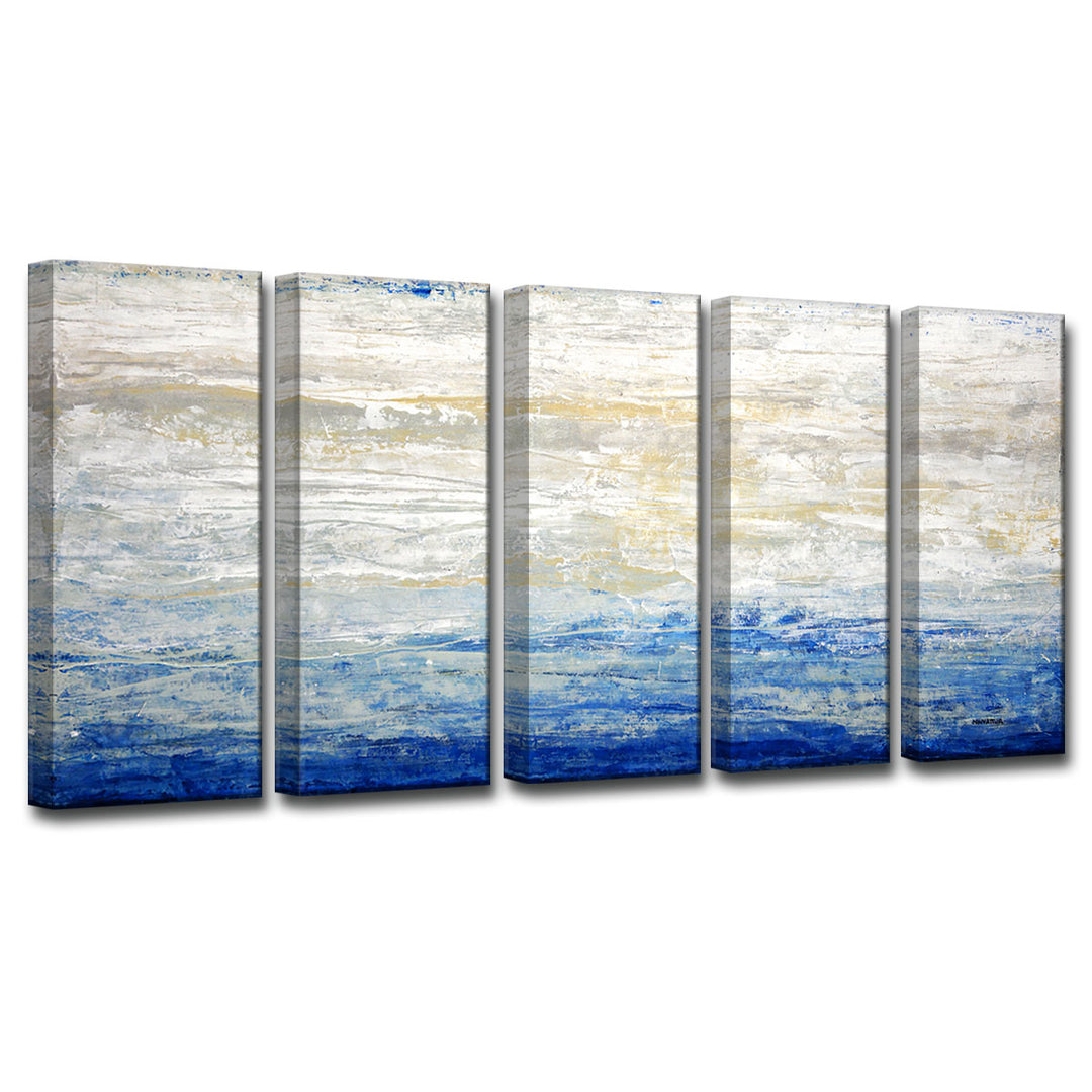 Crest V' 5 Piece Wrapped Canvas Wall Art Set