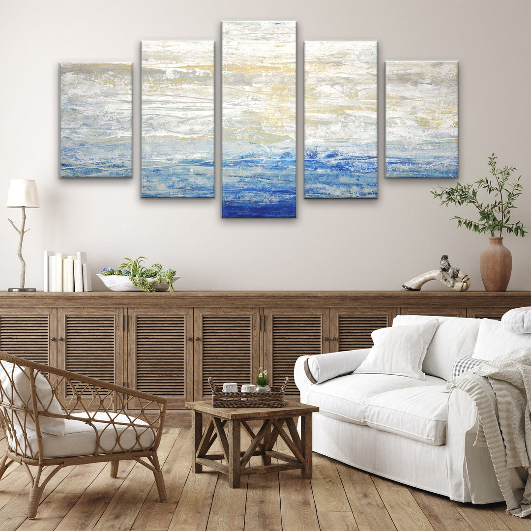 Crest V' 5 Piece Wrapped Canvas Wall Art Set