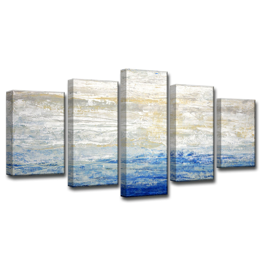 Crest V' 5 Piece Wrapped Canvas Wall Art Set
