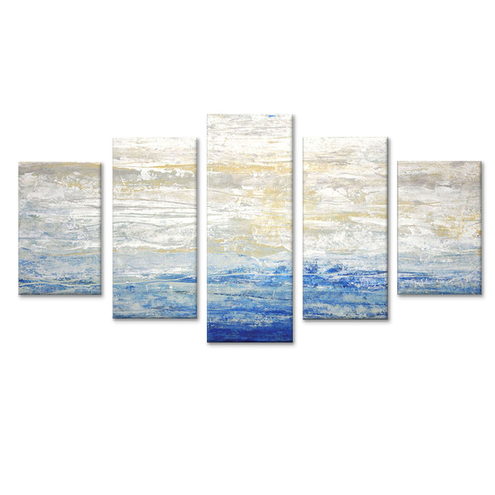 Crest V' 5 Piece Wrapped Canvas Wall Art Set