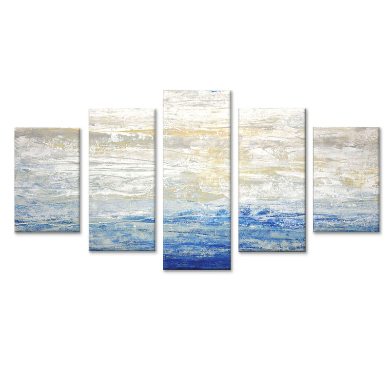 'Crest V' 5 Piece Wrapped Canvas Wall Art Set