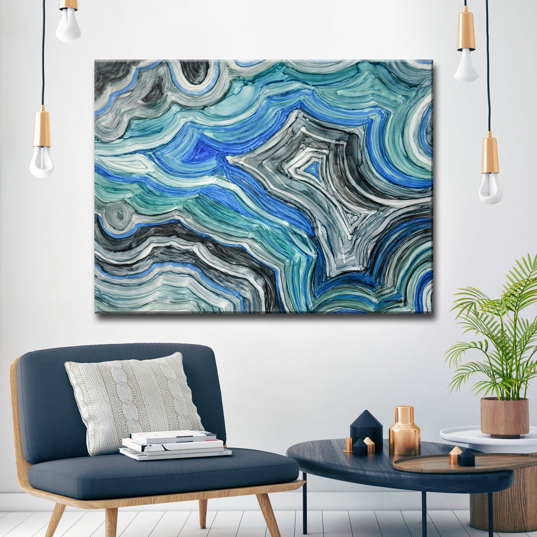 'Cool Agate' Wrapped Canvas Wall Art