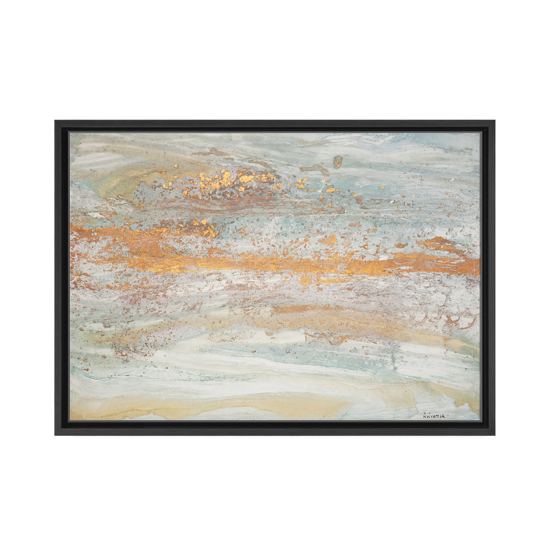 Flecks of Gold Framed Canvas Wall Art