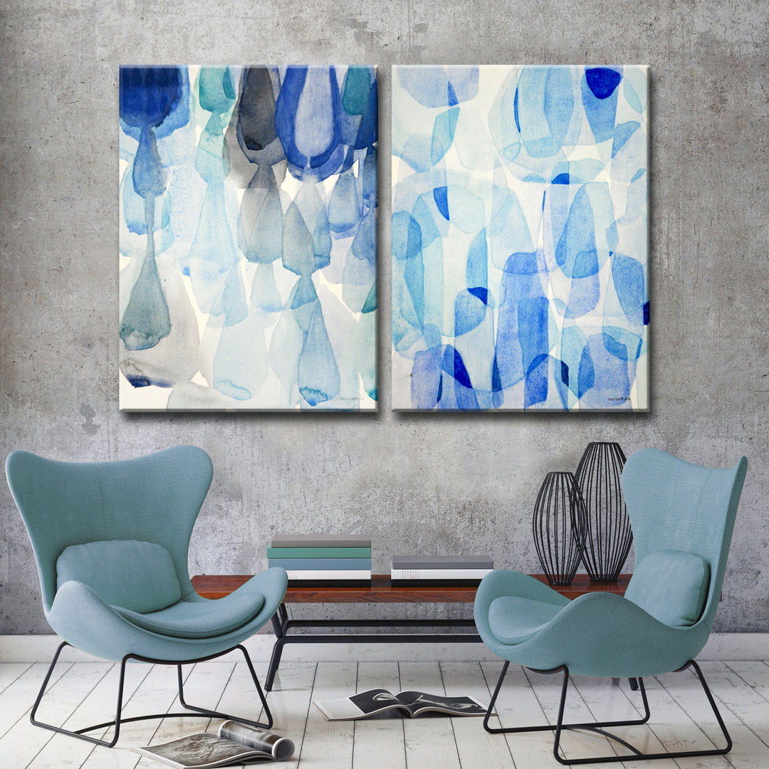 Down Pour & Heavy Rain' 2 Piece Wrapped Canvas Wall Art Set