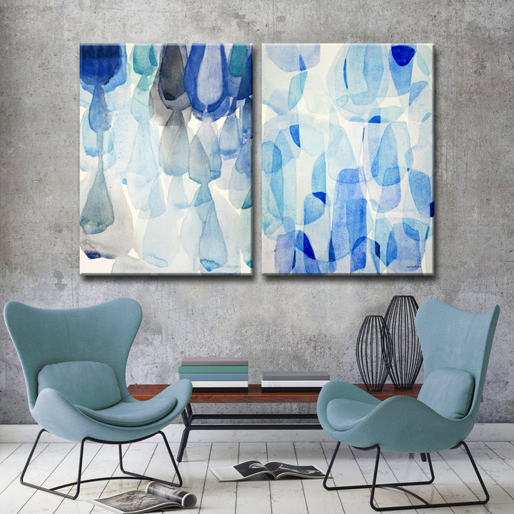 Down Pour & Heavy Rain' 2 Piece Wrapped Canvas Wall Art Set