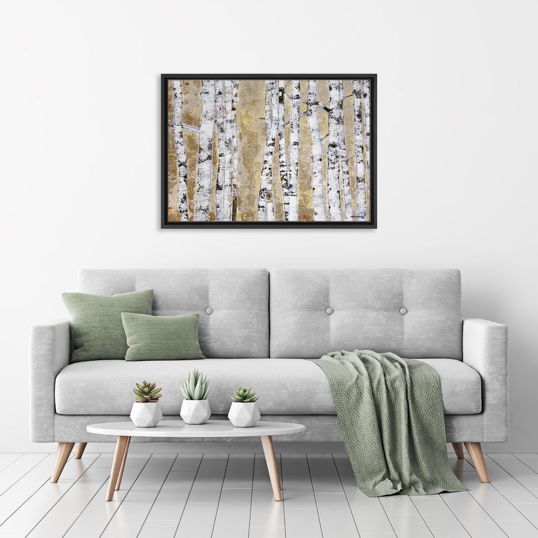 October Birch Grove Framed Canvas Wall Art