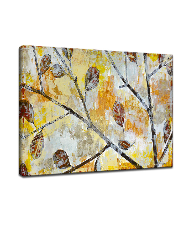 'Wind Tossed Autumn Leaves' Wrapped Canvas Wall Art