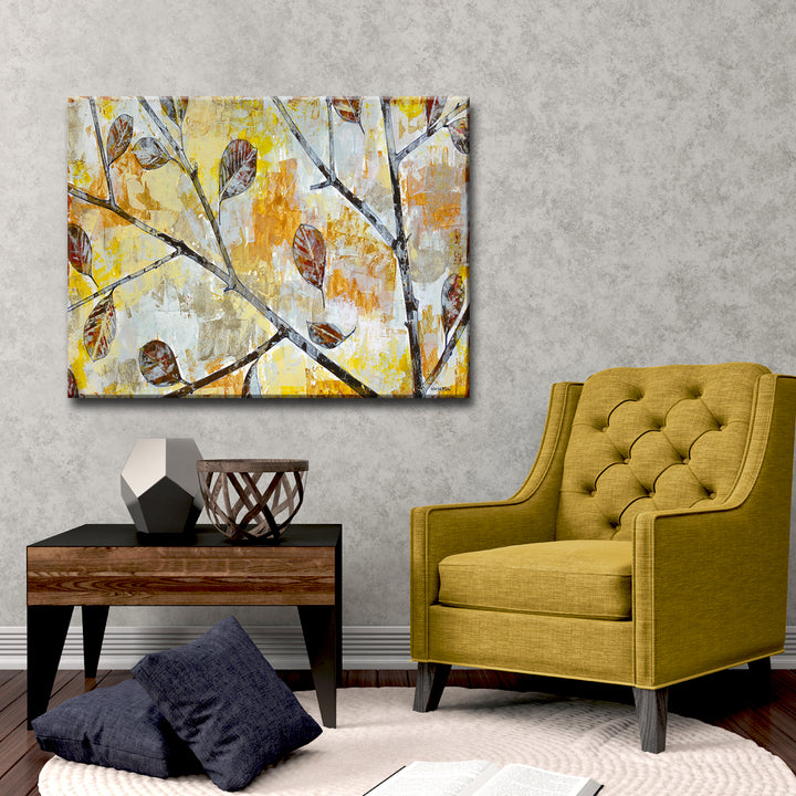 'Wind Tossed Autumn Leaves' Wrapped Canvas Wall Art
