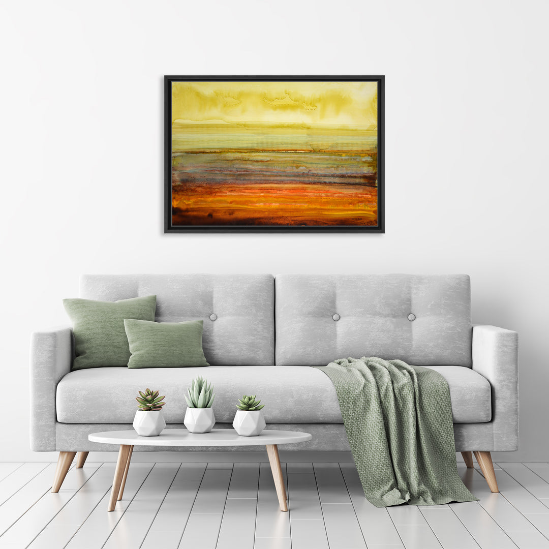 Amber Coast Framed Canvas Wall Art