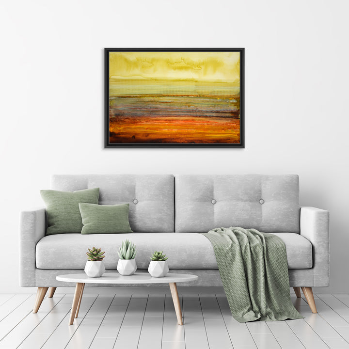 Amber Coast Framed Canvas Wall Art