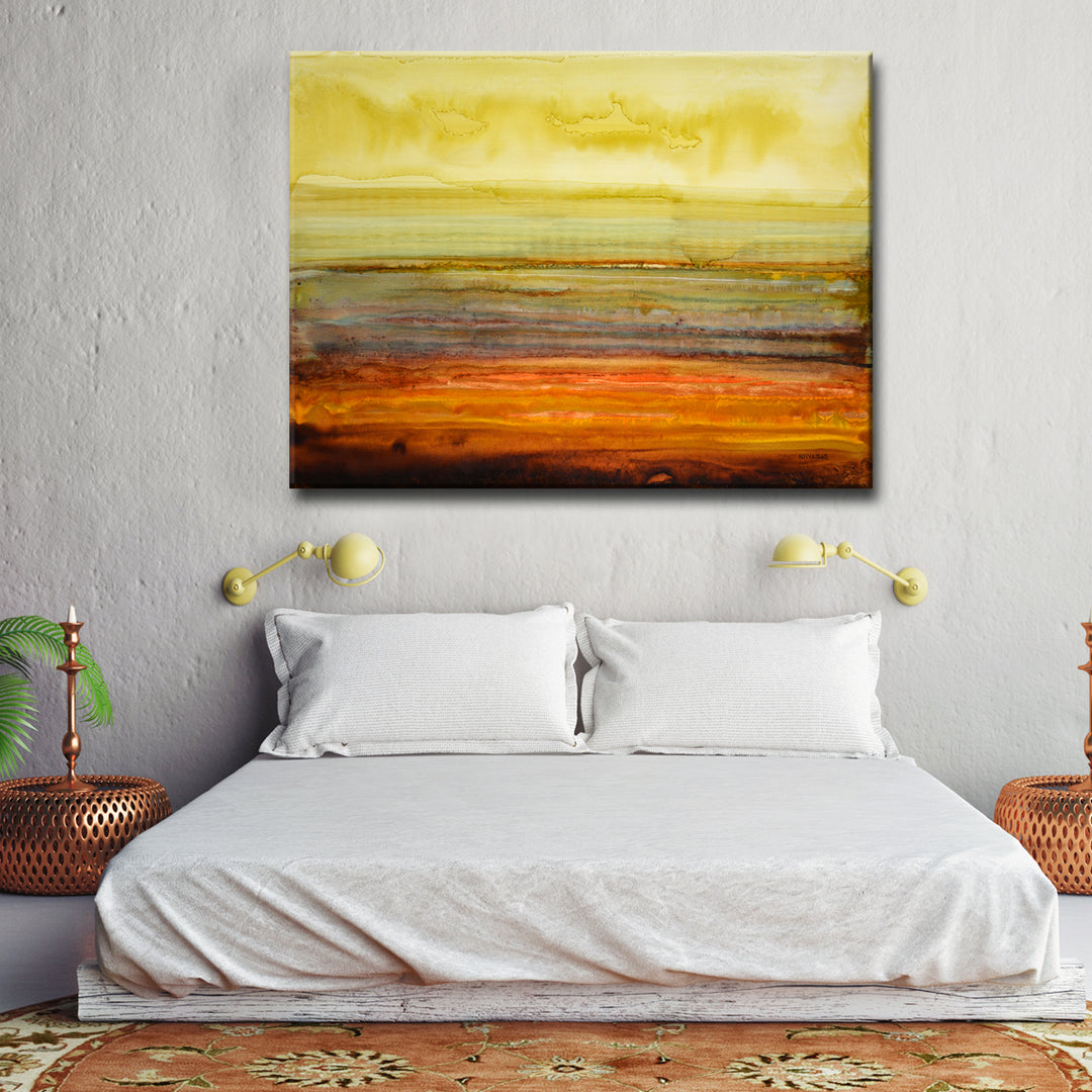 'Amber Coast' Wrapped Canvas Wall Art