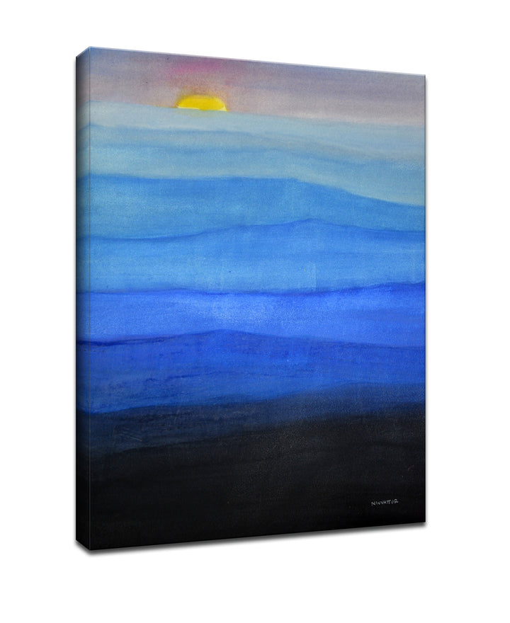 'Misty Blues' Wrapped Canvas Wall Art