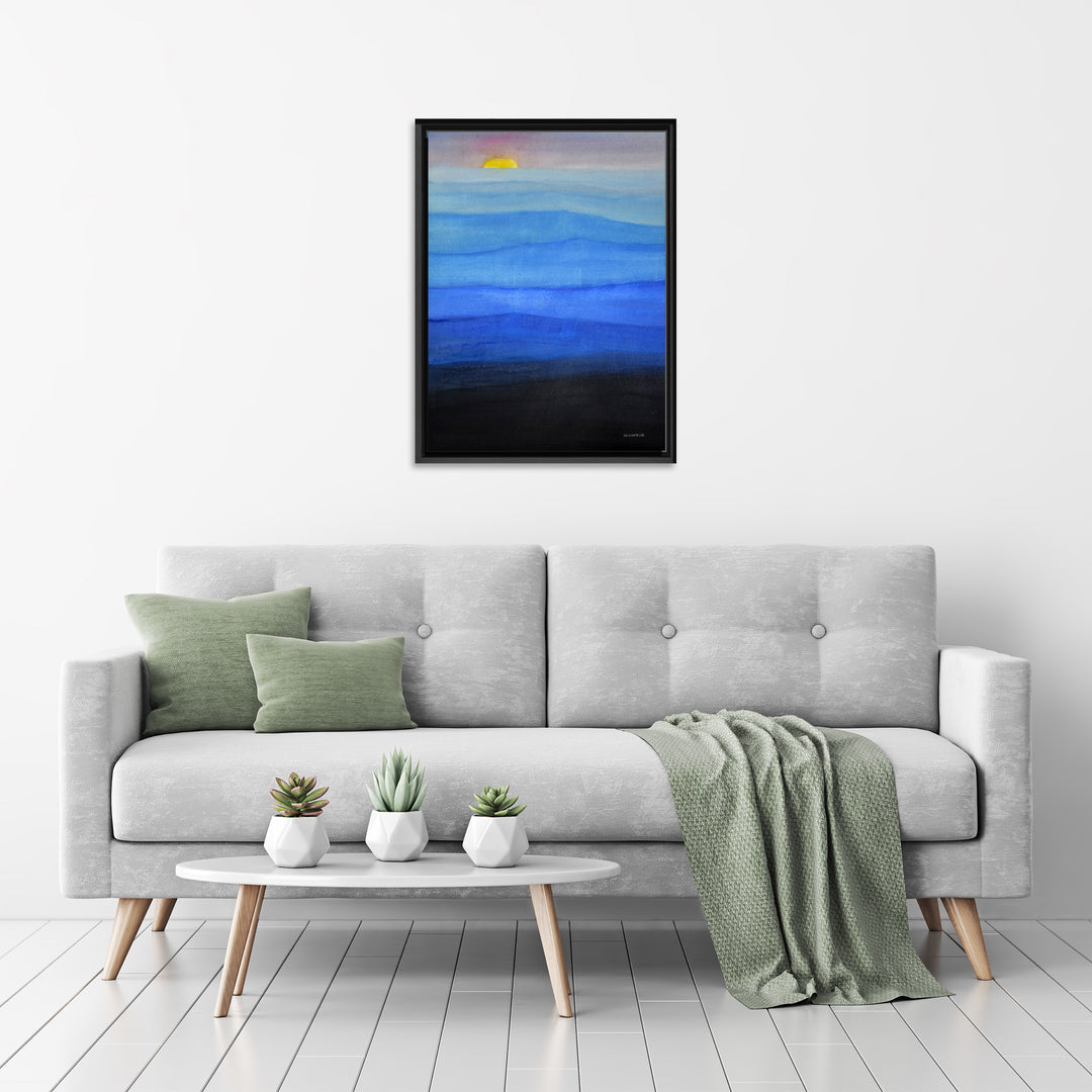 Misty Blues Framed Canvas Wall Art