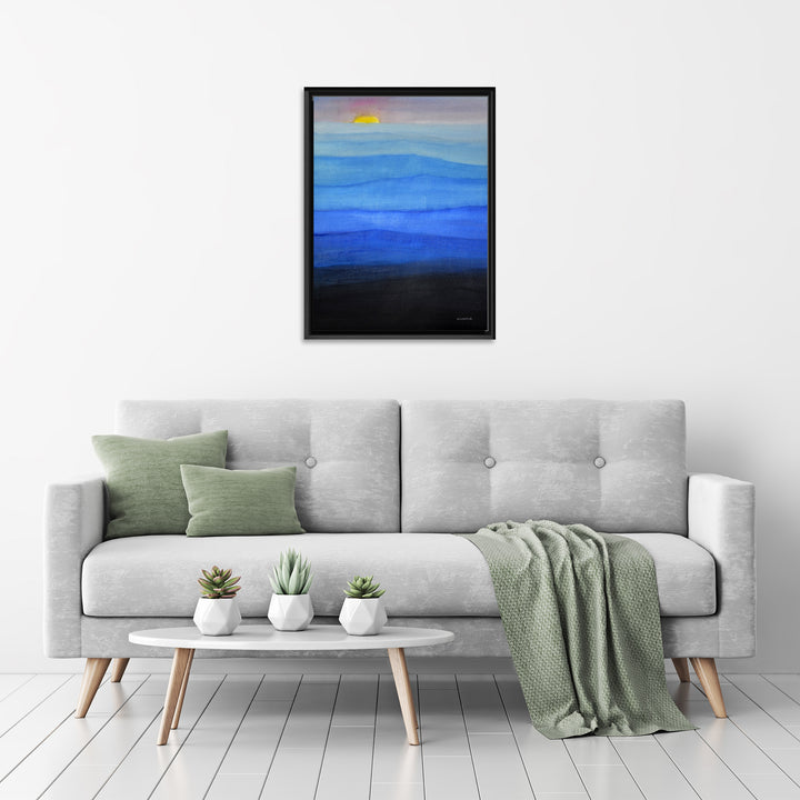 Misty Blues Framed Canvas Wall Art