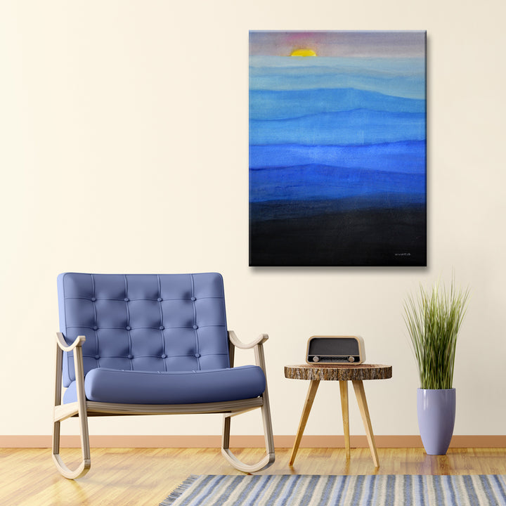 'Misty Blues' Wrapped Canvas Wall Art