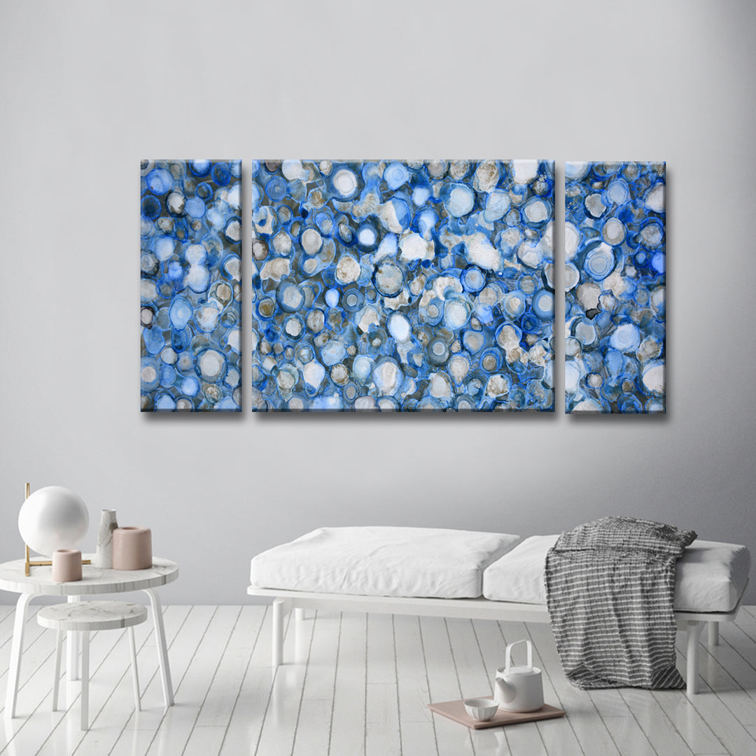 'Arctic River Stones' 3-Piece Wrapped Canvas Wall Art Set