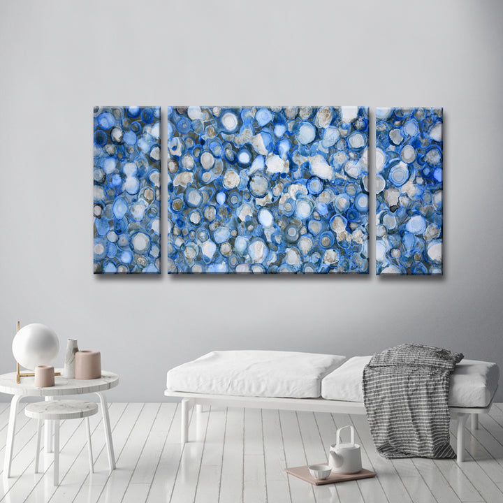 'Arctic River Stones' 3-Piece Wrapped Canvas Wall Art Set